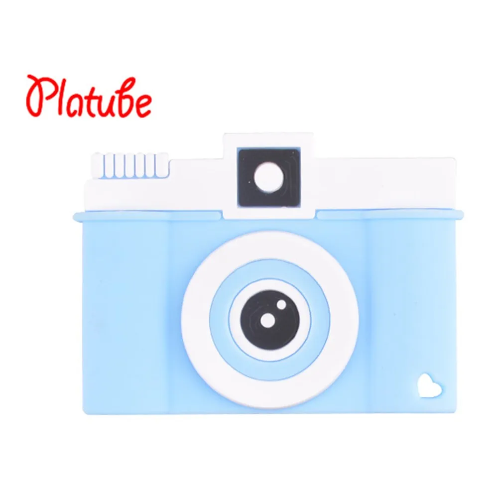 camera blue Силиконовый грызунок пищевой силикон Прорезыватели для зубов мультфильм детский Прорезыватель без БФА, подвеска-прорезыватель ожерелье аксессуары детские для новорожденных силиконовые прорезыватели грызунок силиконовый - Цвет: camera blue