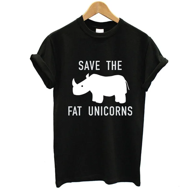 Женская футболка с единорогом Save The Fat забавные летние топы графикой большие