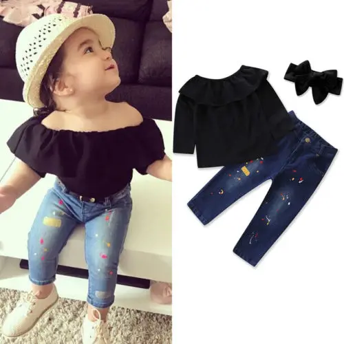 Emmababy Милая Одежда для новорожденных малышей девочек футболка топ брюки одежда