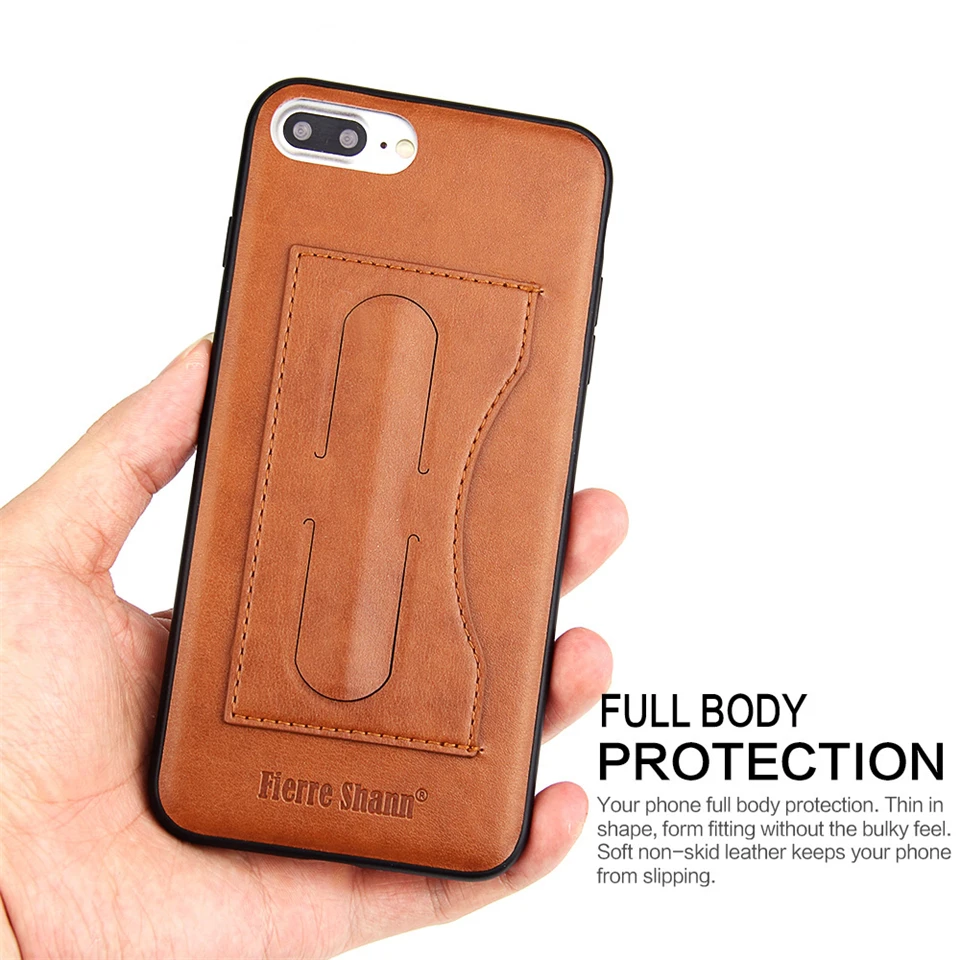 Rosany Роскошные стелс кронштейн кожаный чехол для iphone 7 плюс крышка Pattern Shell Apple 8 Plus