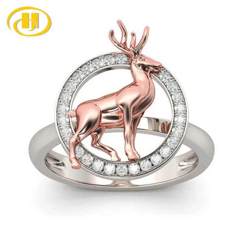 

Hutang Silver 925 Gold Plated Bridal Ring Cubic Zircon Rings for Women Solitaire Engagement Wedding Party Brand New Arrival
