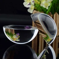 hbl new 120mm150mm paperweight half sphere ball magnifiers glass clear crystal ball for home decor ornament gifts