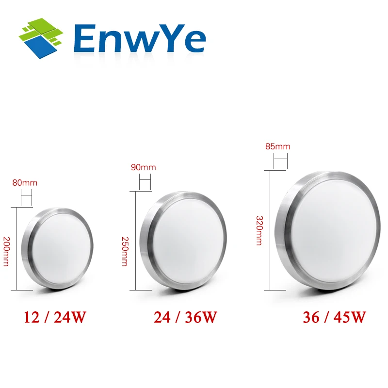 EnwYe светодиодный потолочный светильник высокой яркости 220 в 230 240 В чип 12 Вт 18 24 36 45