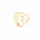 Женское кольцо с абстрактной смайликой, креативное кольцо с геометрическим рисунком