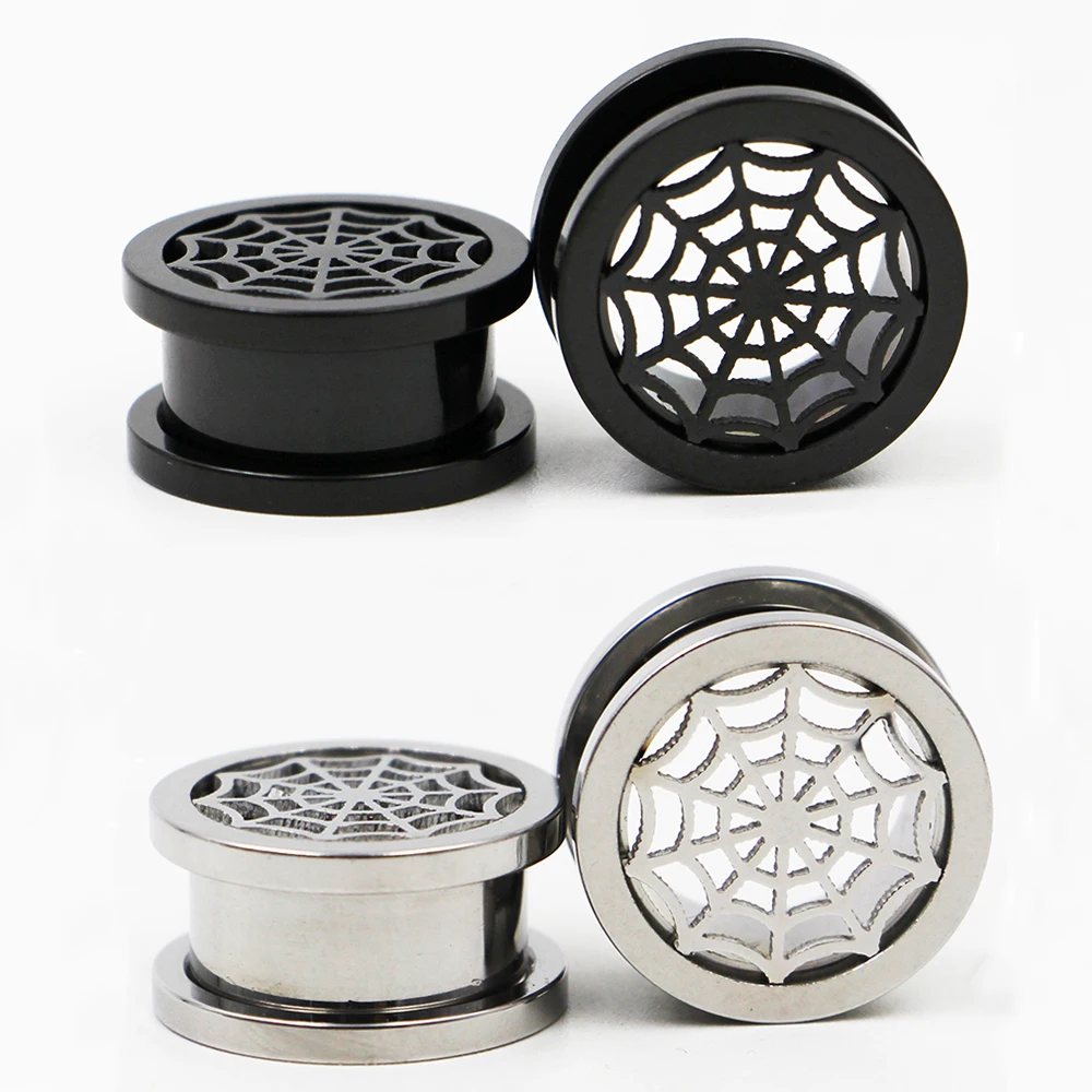 1 пара из нержавеющей стали паутина вилки винт штекер уха датчики плоть туннель