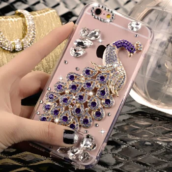 

LaMaDiaa Phone Cases For SamsungA3 A5 A7 2017 A9 A8 A6 PLUS A50 A70 A80 Luxury Glitter Diamond Peacock Crystal Mobile Phone Case