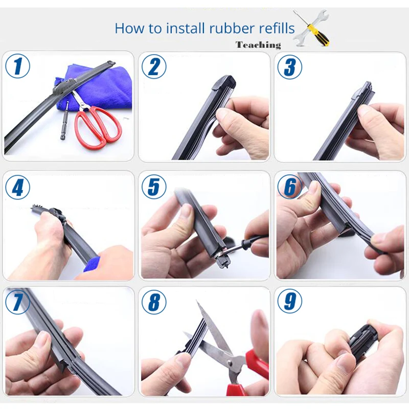 1 шт. Diy щетки стеклоочистителя KCTION мягкие резиновые размер e14 16 17 18 19 20 21 22 24 26 28 30 32 |