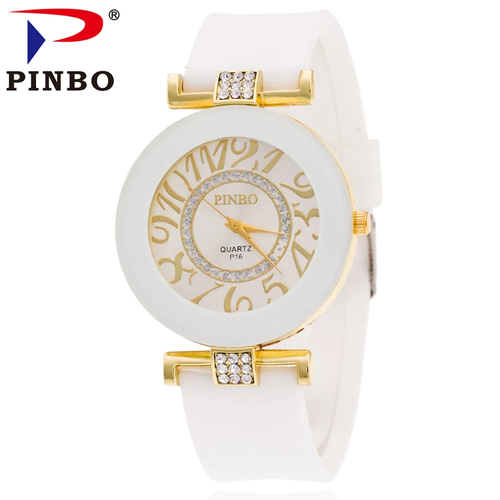 PINBO Брендовые женские силиконовые часы кварцевые повседневные стильные под