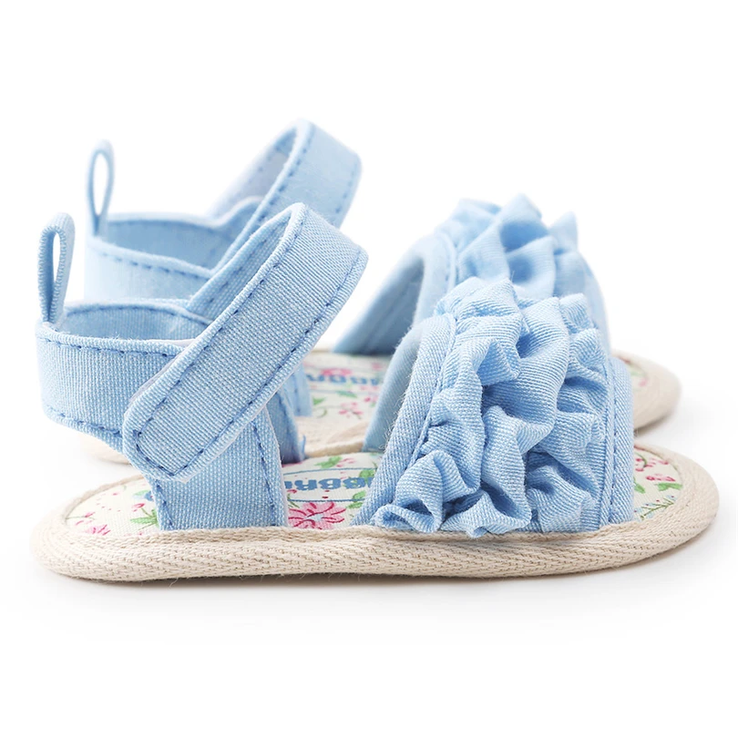 

Infant Baby Girls Flower Sandals Cute Casual Shoes Cotton Fabric Anti-slip Soft Sole Toddler Flat Shoes For Summer A20