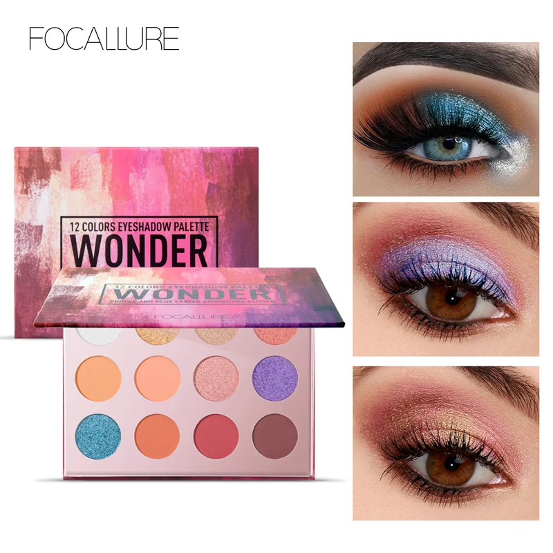 

FOCALLURE Eyeshadow Palette Glitter Matte Pigment 12 Colors High Quality Waterproof Long Lasting Professional Makeup For Women