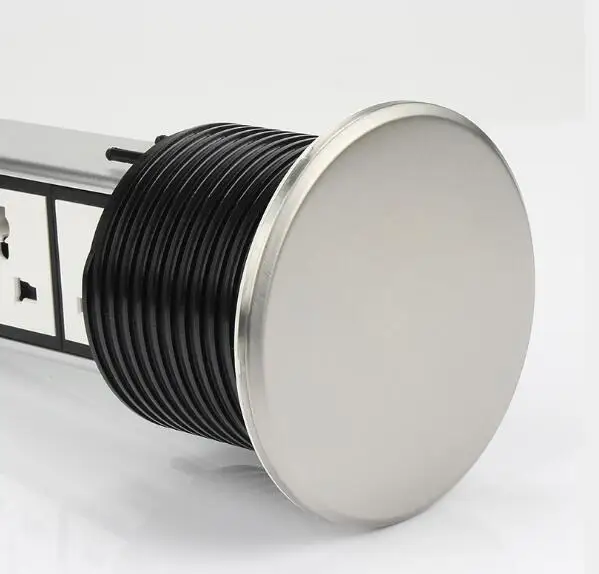 Вертикальная Выдвижная электрическая штепсельная розетка 2 USB кухонная