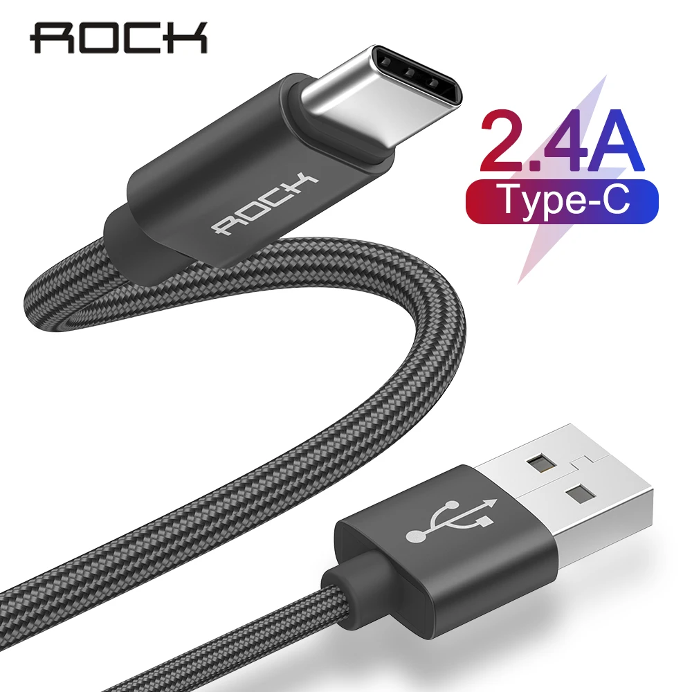 ROCK usb type C кабель металлический быстрой зарядки type-C для Xiaomi samsung Galaxy S9 S8 Note 8 OnePlus