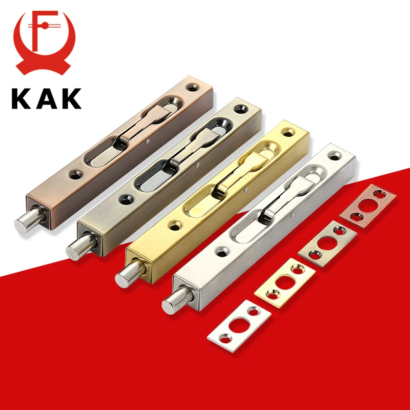 

KAK Stainless Steel Hidden Door Bolt Security Guard Door Latch 4/6/8/10 inch Sliding Door Lock Bathroom Bolt Dust Proof Hardware