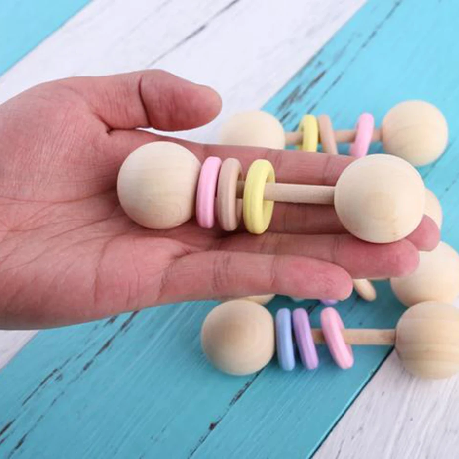 Комплект из 2 предметов деревянные погремушки игрушки для младенцев без