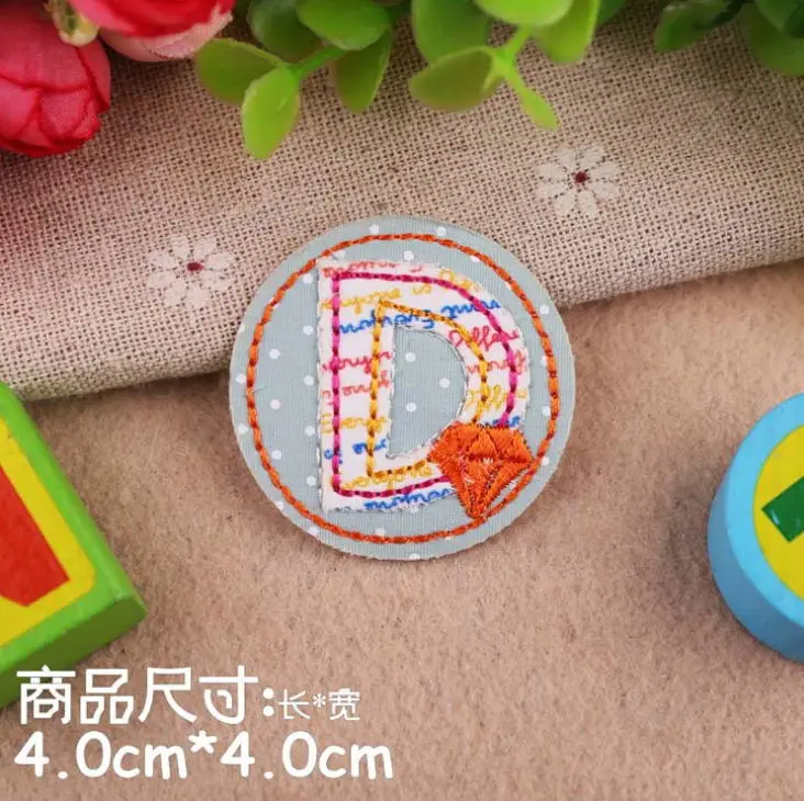 10 pcs of D 10 шт. Алфавит вышитая ткань патчи утюг на моды мотив аппликация шляпу мешок для обуви дети название Декор Аксессуары - Цвет: 10 pcs of D