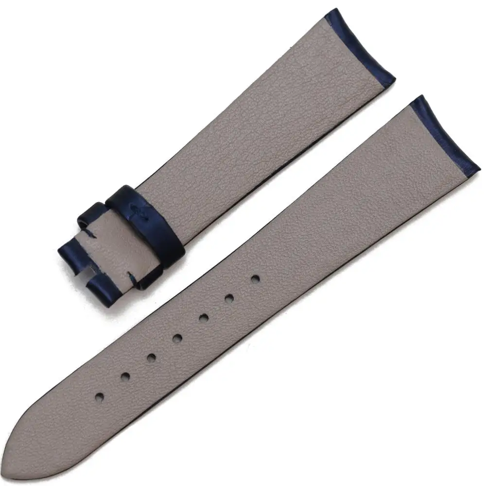 PESNO закрученный Шелковый ремешок для часов женские наручные аксессуары 18 мм черный темно-синий ремешок из натуральной кожи с пряжкой