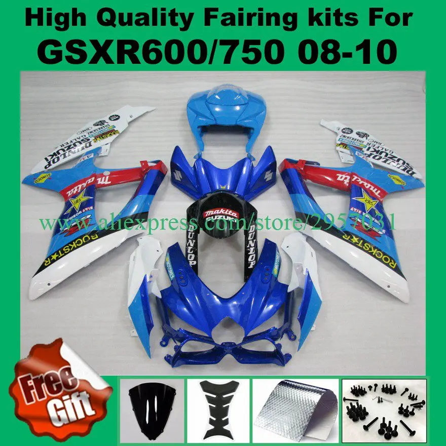 

100%Fit for GSXR600 GSXR750 2008 2009 2010 SUZUKI K8 K9 GSXR 600 750 08 09 10 Injection molding fairing kit #63IU
