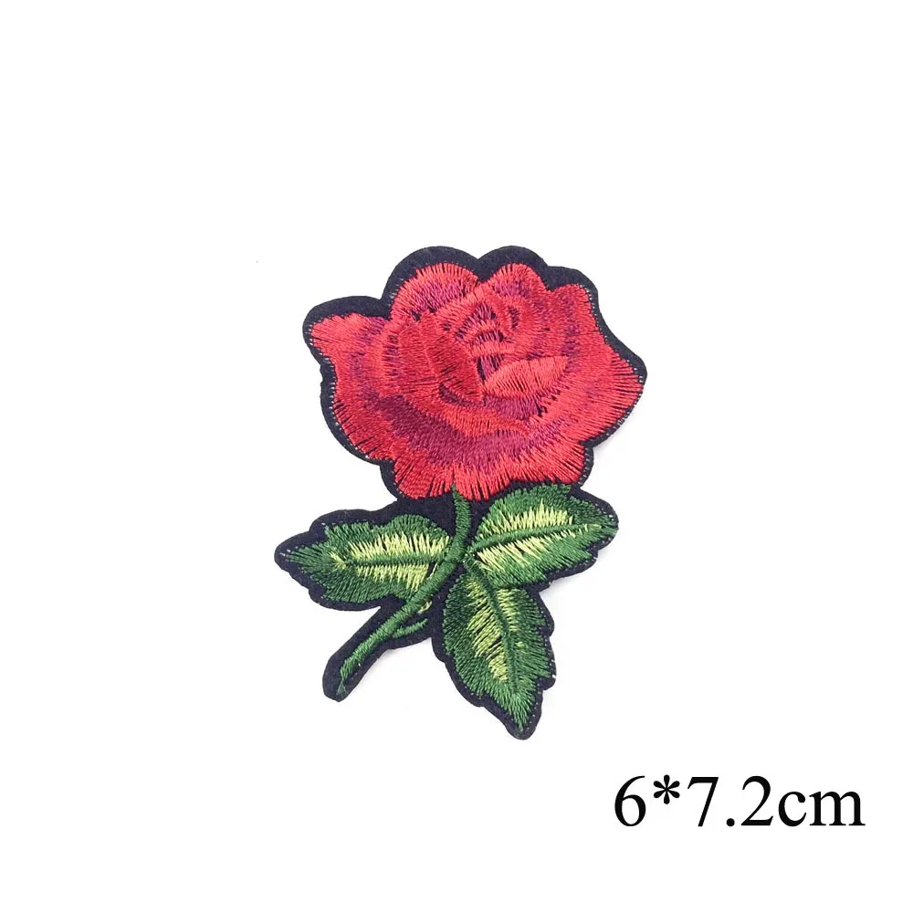 10 шт. вышитый цветок Роза патч железо на патчи для одежды значке аппликация шитья