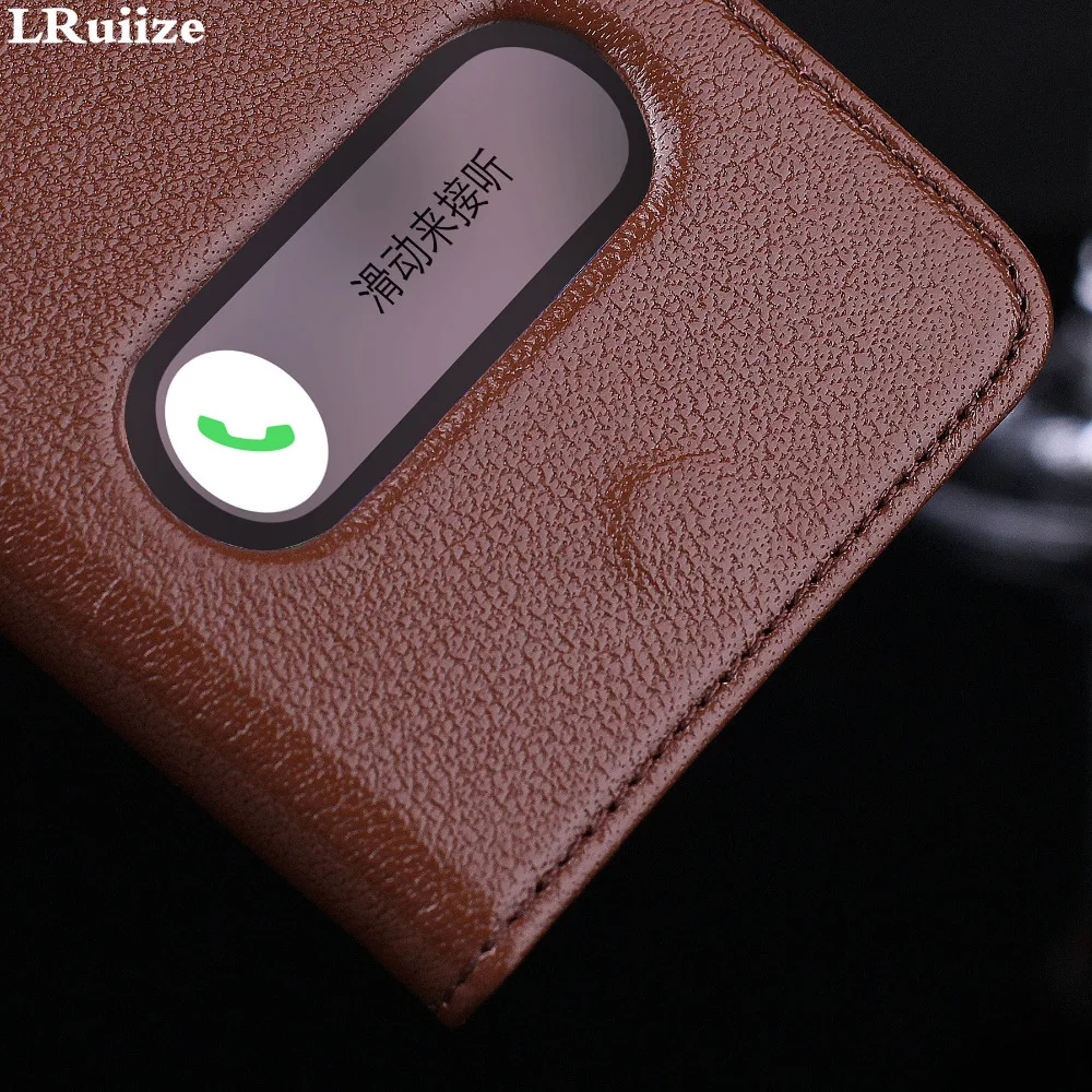 LRuiize роскошный Ультратонкий чехол книжка из натуральной бычьей кожи для iphone 6s 6 Plus