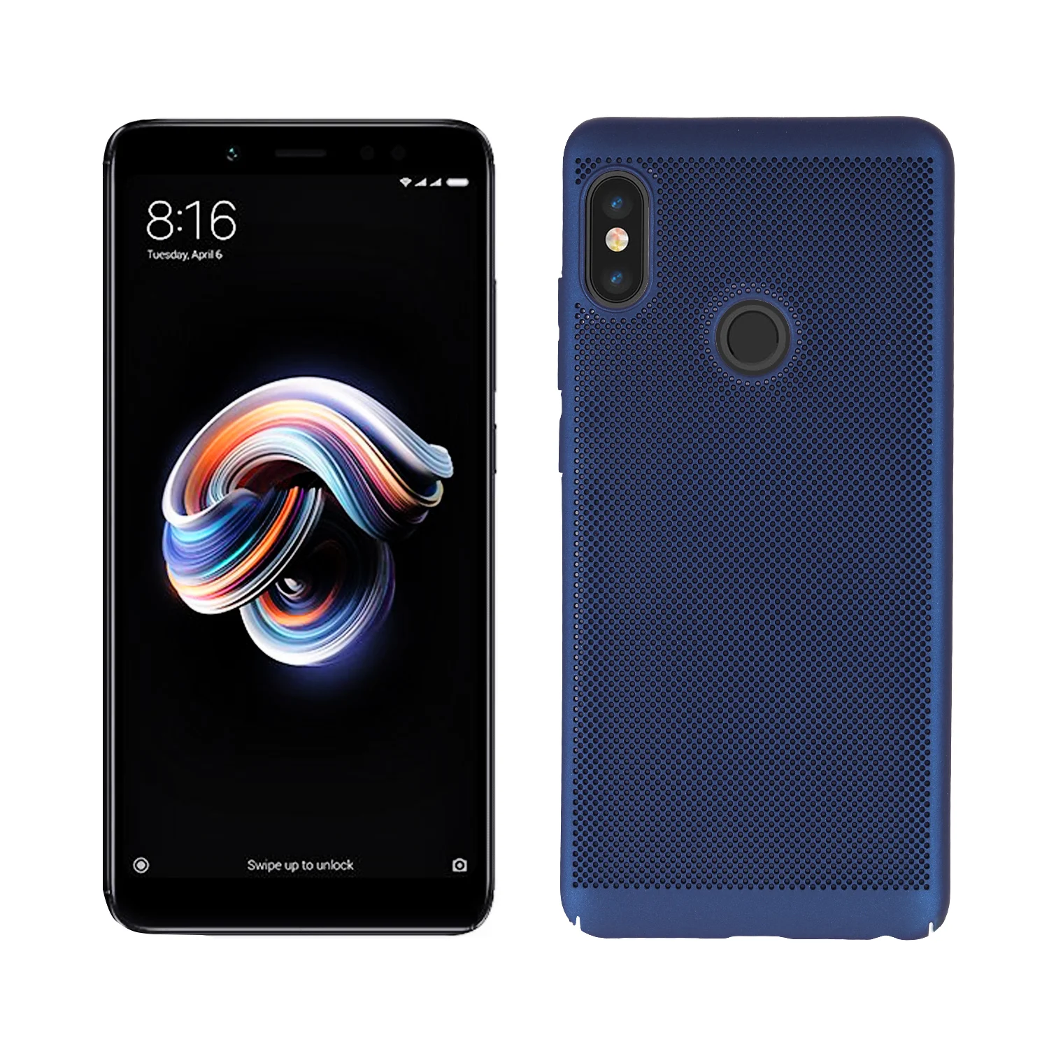 YueTuo чехол для Xiaomi mi 5 8 se 5S plus 6 5x 6x a1 a2 lite mi x 2 2s mi 5 mi 6 дышащая сетка излучающая задняя крышка для телефона - Цвет: blue