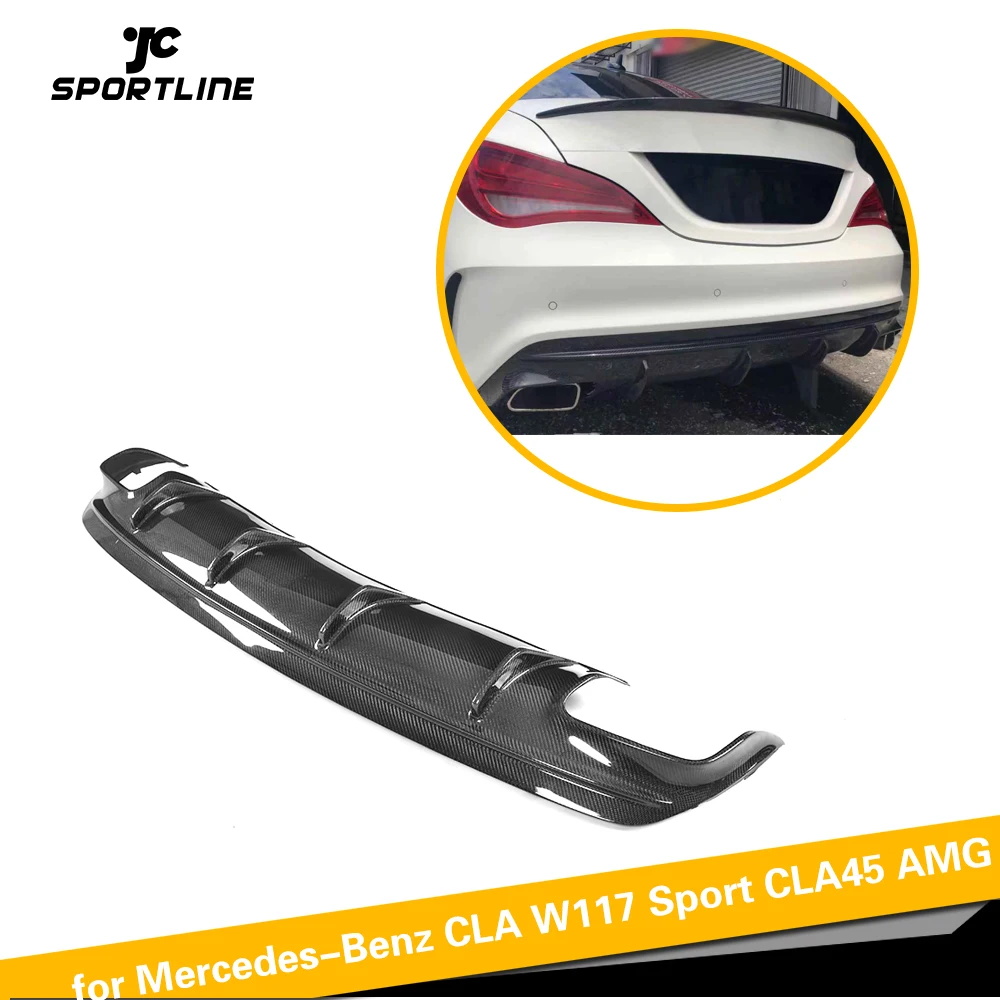 Carbon Fiber Diffuser For Mercedes-Benz CLA Class W117 Sport CLA200 CLA250 CLA45 AMG Rear Bumper Lip Spoiler 2016 - 2018 | Автомобили и