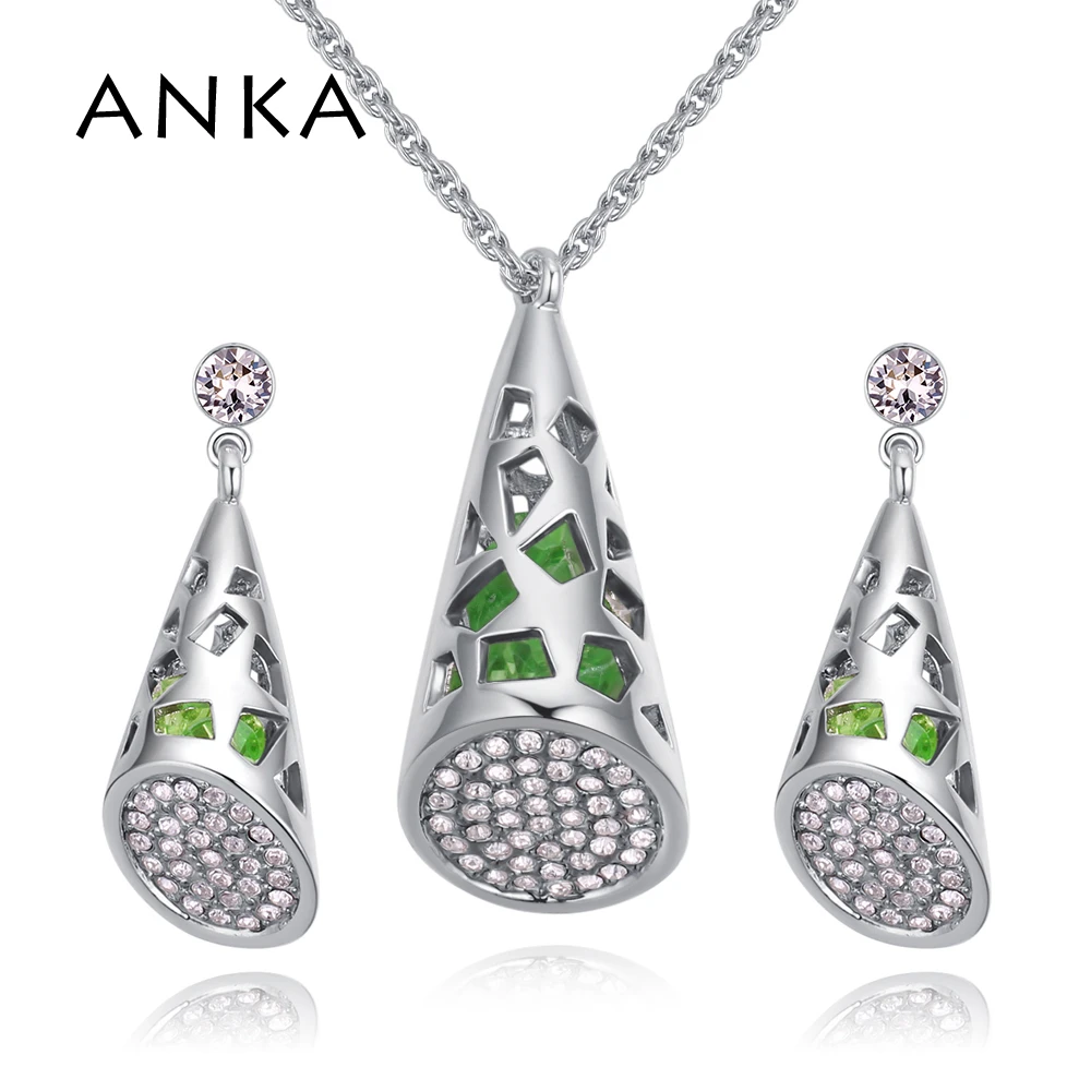 

ANKA Crystal Pillar Set Necklace And Earrings Costume Jewelry Set Jewelry Romantic For Women Sets For Wedding #130725