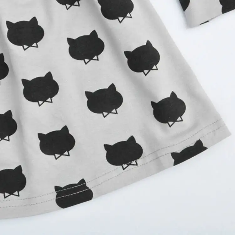 Cute Cat Girls Dresses Autumn 2019 Fashion Long Sleeve Kids Spring Clothes Toddler Costume For Teenage Dress Children | Детская одежда