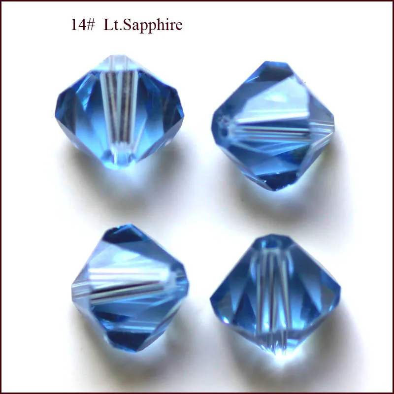 lt sapphire AAA1 хрустальные биконусные бусины 5301 4 мм 5 мм 6 мм 8 мм 10 мм свободные биконусные хрустальные бусины для изготовления модных украшений - Цвет: lt sapphire