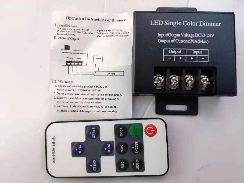 DC12-24V светодиодный контроллер 30 Ампер 11key RF Беспроводной диммер с удаленным