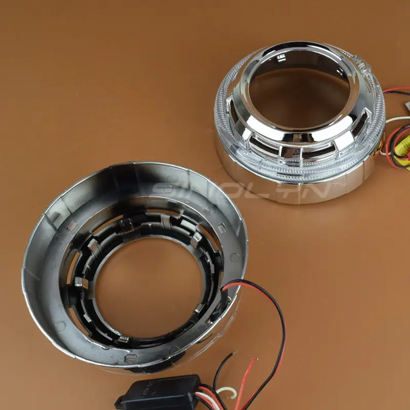 Sinolyn ангельские глазки Безель Светодиодный прожектор кожухи для Hella 3R G5/Koito Q5/WST