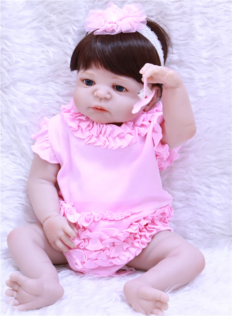 22&quot reborn Baby Doll Princess Girl Dolls full body Soft Silicone Babies Girls Lifelike real fashion bebe dolls for sale toy | Игрушки и