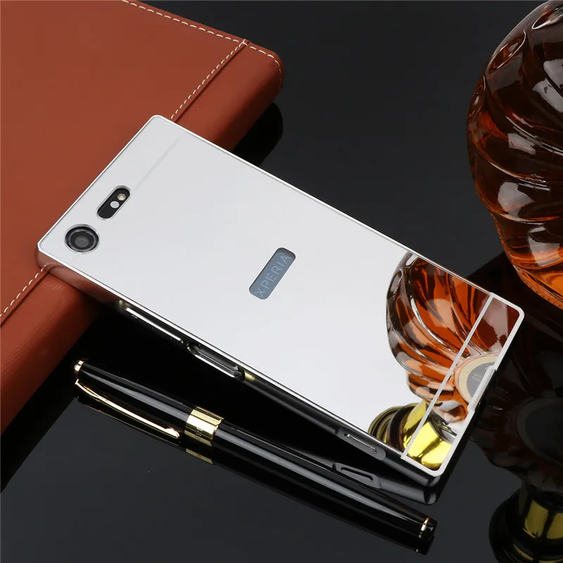 For Sony Xperia XZ Premium G8141 Case Plating Metal Alumium Frame Cover with Mirror Back Hard for | Мобильные телефоны и
