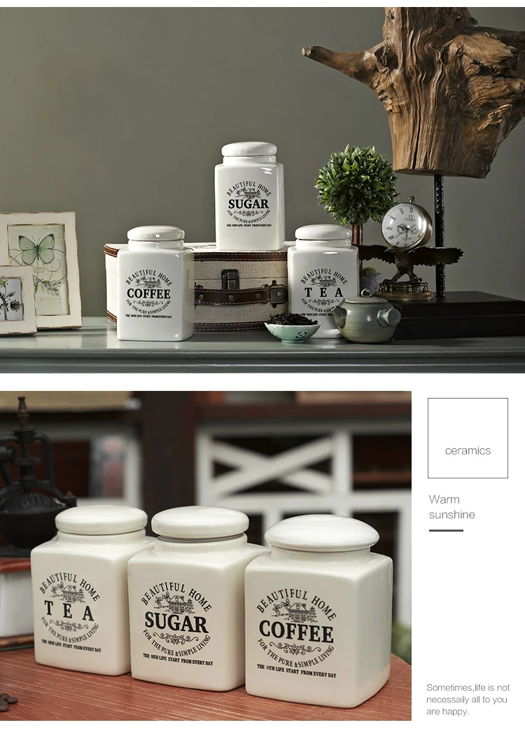 3 Pcs Set Tea Coffee Sugar Sealed Jars Cafe Home Storage Sauce Bottle Keeper Food Container Vial Tank Canister Sucrier En Verre