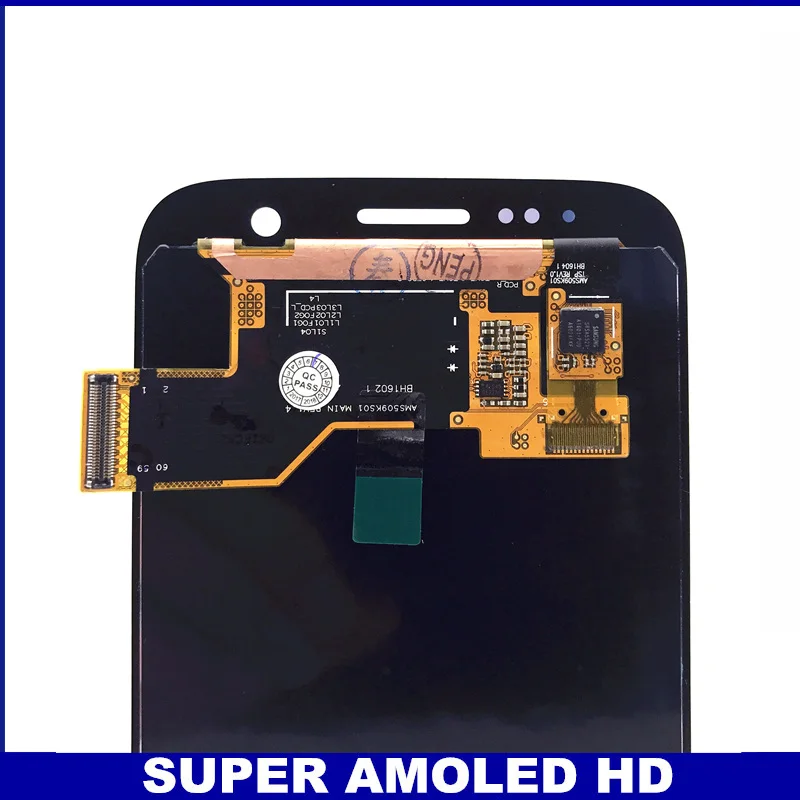 Лучшее качество супер AMOLED lcd для samsung GALAXY S7 G930 G930F lcd дисплей кодирующий преобразователь сенсорного экрана в сборе с бесплатной наклейкой