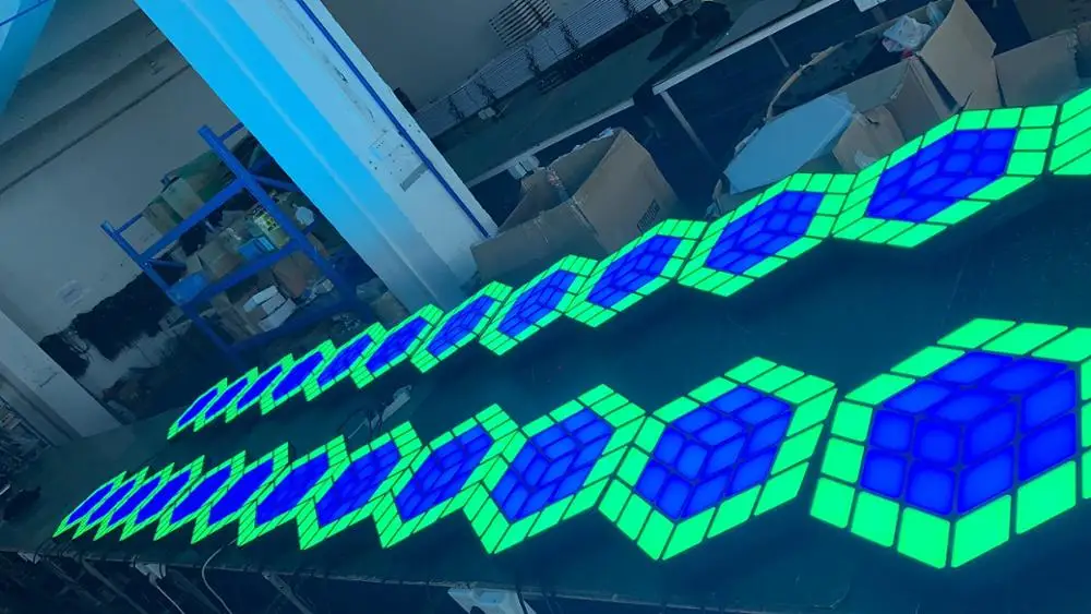 Горячая продажа 3D волшебный куб Настенный СВЕТОДИОДНЫЙ танцпол для свадьбы бар