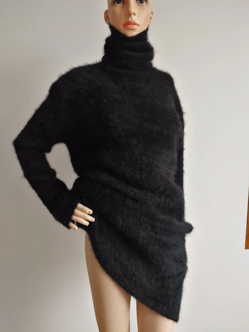New Women's Mink Cashmere Sweater Knitted Sweater Long Length Women Dress Sweater Ladies Coat Free Delivery Z461
