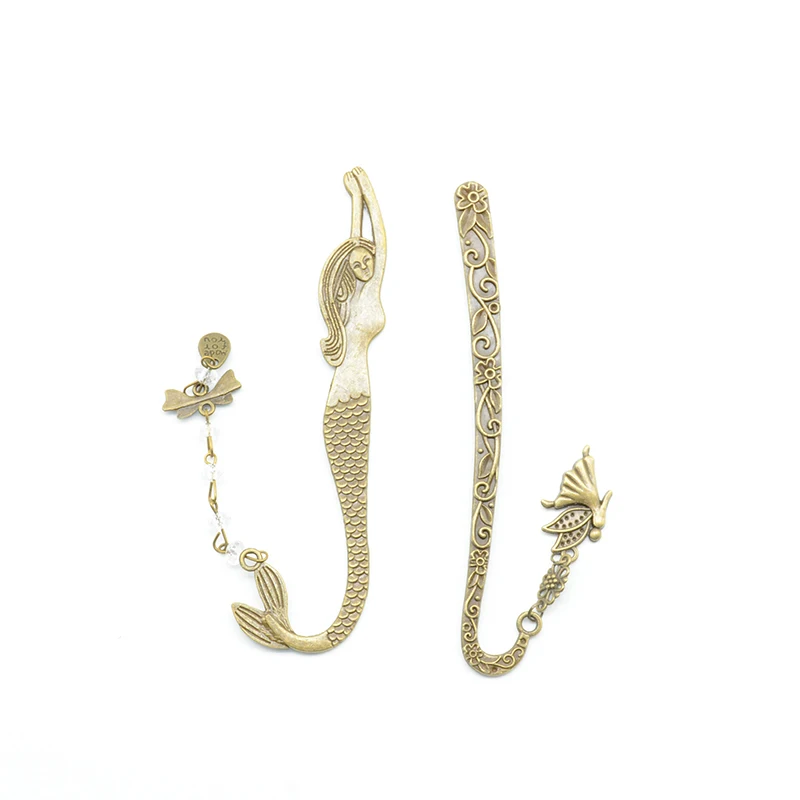 

10 шт./лот закладки-закладки в виде рыбок для книг, металлический Ретро-закладки для книг, китайская книжная маркировка, Бронзовый кулон для к...