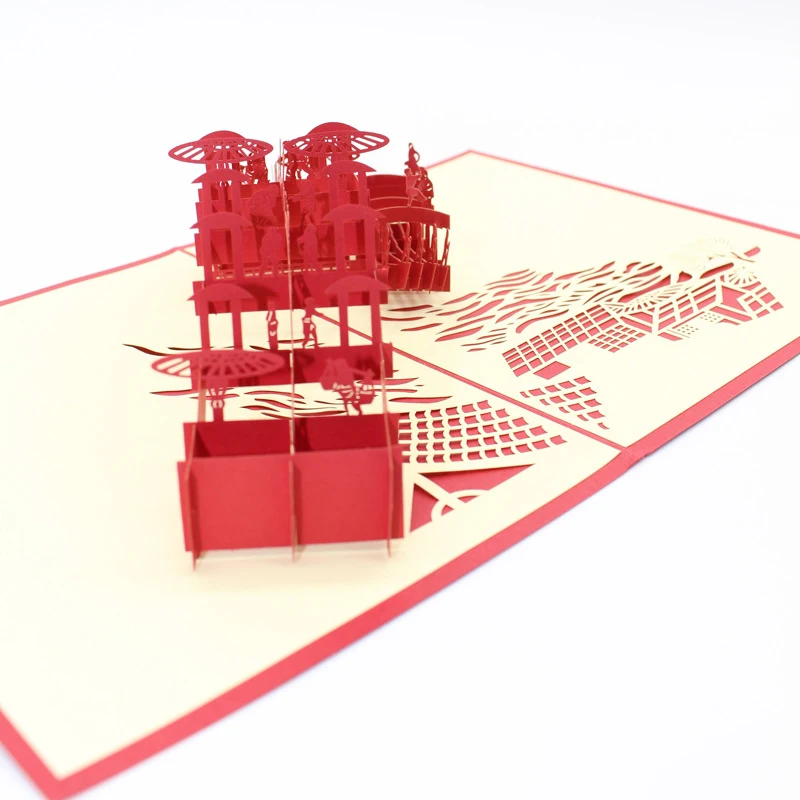 3D лазерная резка ручной работы Китай Риверсайд Сцена на фестивале Цинмин