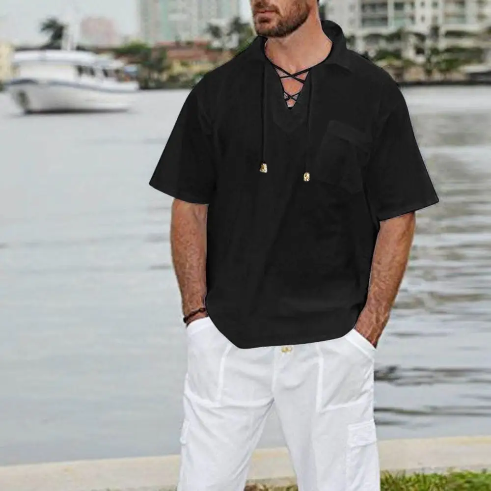 Мужская Повседневная рубашка Modis свободные однотонные летние топы с коротким