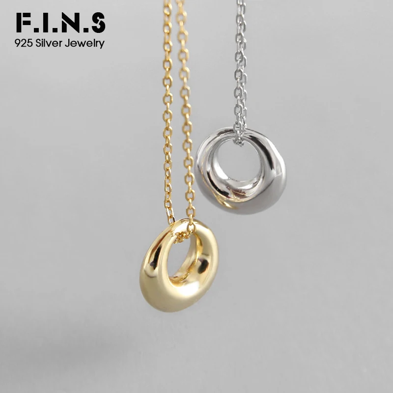 F.I.N.S S925 Стерлинговое Серебро модное геометрическое маленькое круглое Ожерелье Подвески для ключицы для женщин минималистичное хорошее ювелирное изделие
