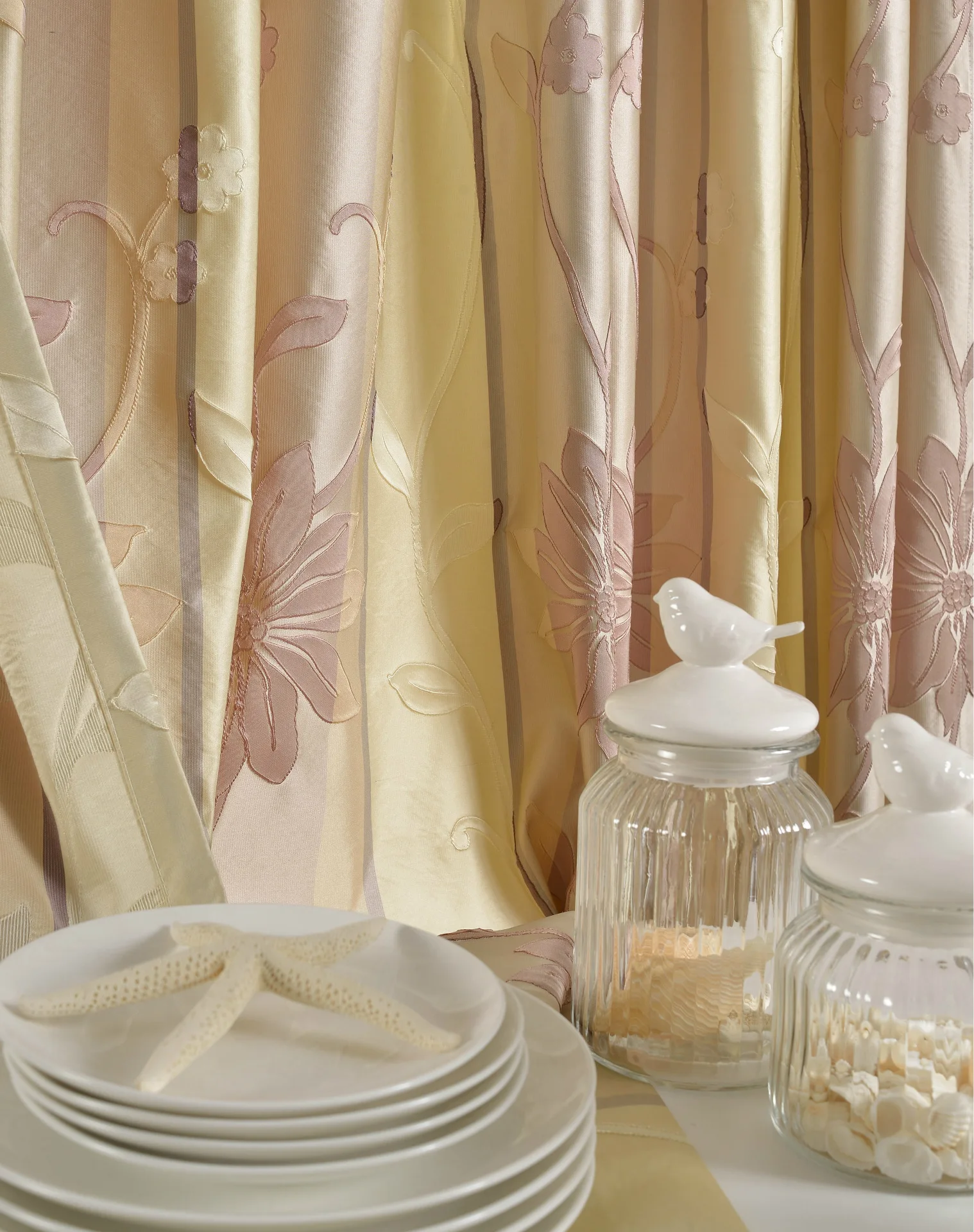 Высокоточные шторы из жаккардовой ткани в виде лотоса Затемненные Цветочные