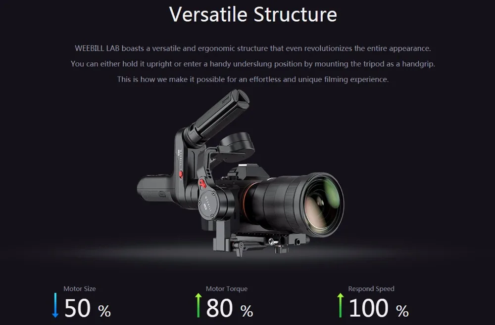Zhiyun Weebill лаборатории 3-осевой Ручной Стабилизатор для sony A9 a6300 Panasonic беззеркальных камер, Zhiyun WEEBILL портативный монопод с шарнирным замком