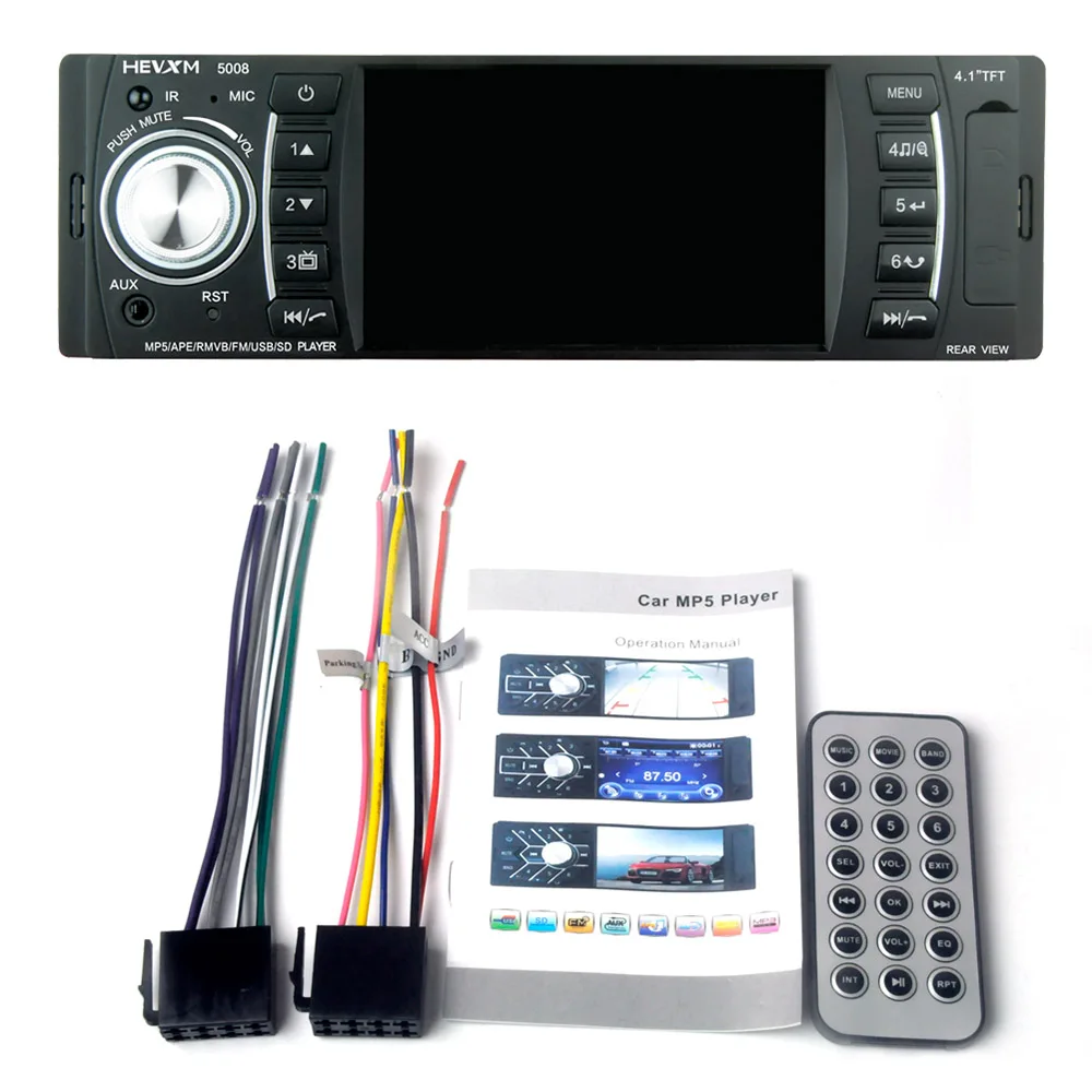 AIYIMA 4 1 &quot1 Din цифровой Дисплей Bluetooth универсальный MP5 проигрыватель USB SD AUX FM радио