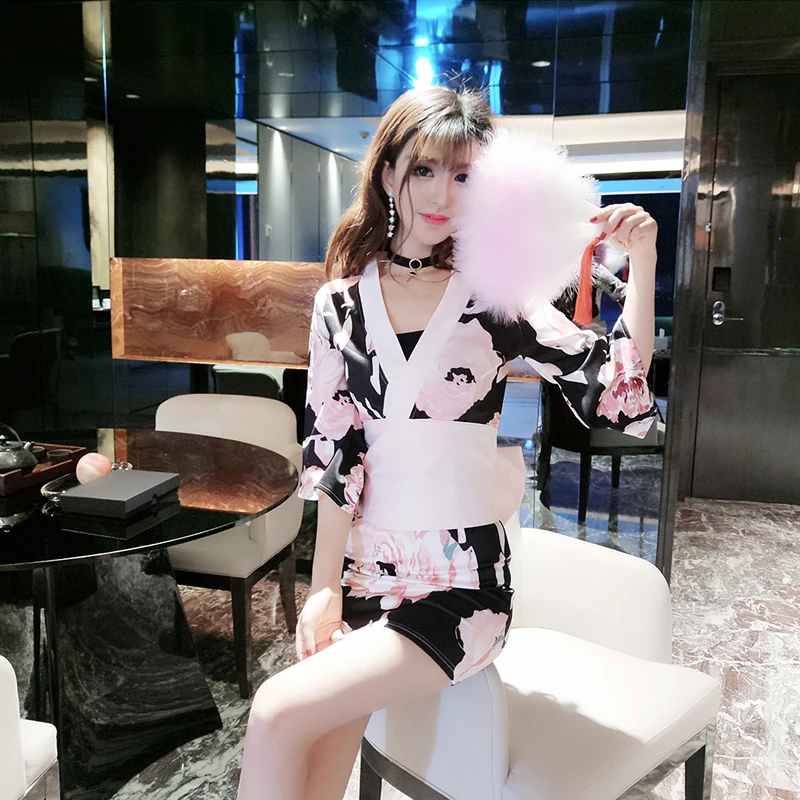 Новое поступление 2019 сексуальные японские платья кимоно для косплея Оби юката