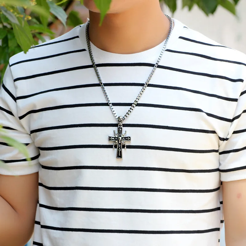 Новейшее винтажное титановое стальное панк ожерелье с пауком Тотем для мужчин