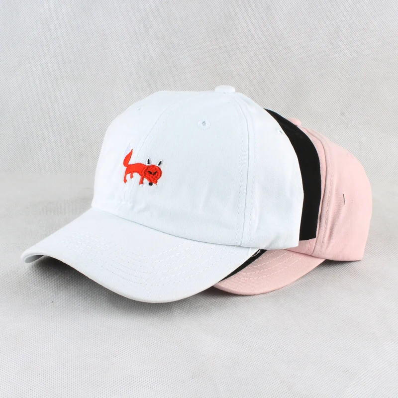 Вышитым Лисом из бейсболки для мужчин и женщин Сезон лето Повседневная бейсболка