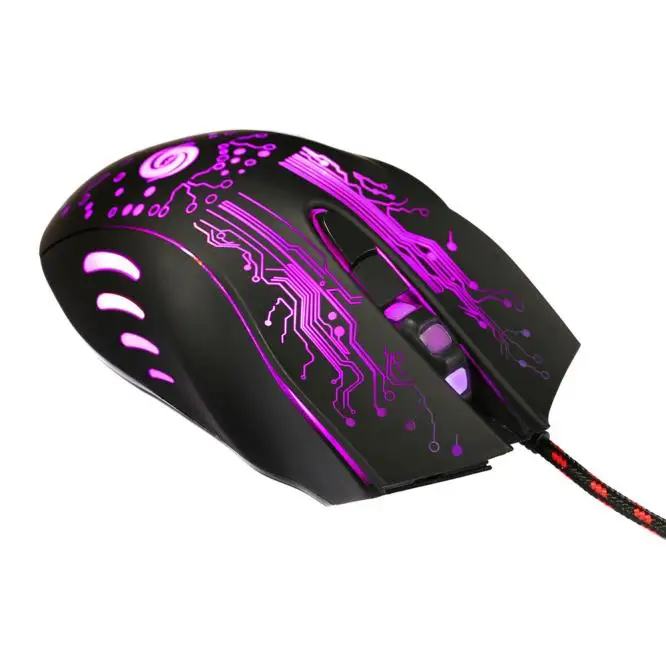 PRO 5500 dpi 6 кнопочный светодиодный Проводная игровая мышь для ПК ноутбука 80601 Прямая поставка