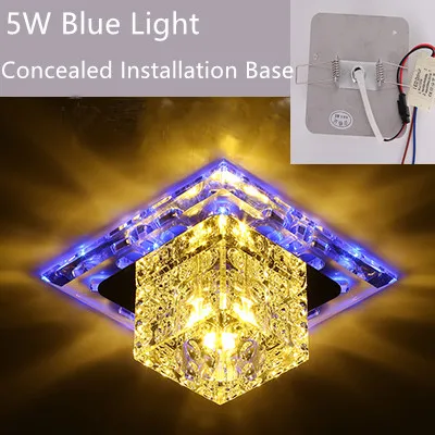 5W--Con-Blue Светильник потолочныйпотолочный светильник кристалла LED светильники потолочные светодиодная лампа потолочные для гостинной проходу для декоративного освещения заподлицо светодиодные лампы светильники - Цвет корпуса: 5W--Con-Blue