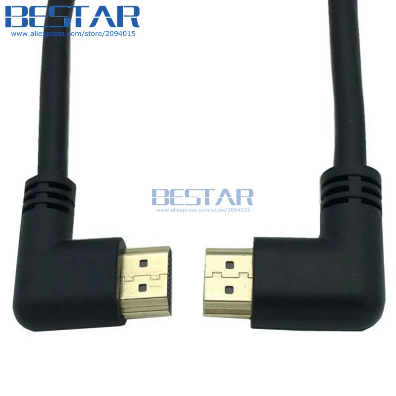 

(100pcs/lot) HDMI 2.0V angle cable 4K*2K @ 60HZ , Left or Right Angled HDMI 2.0 Male to Male Elbow extension Cable 15cm 50cm 1m