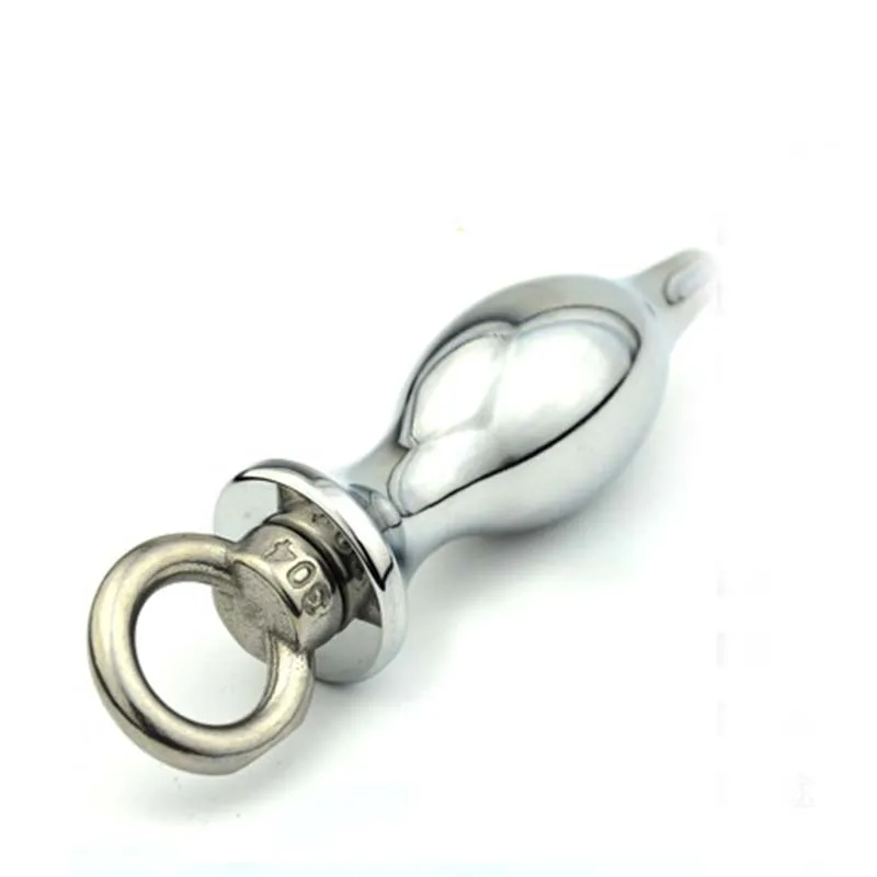 Silver Ring Tail Metal Anal Plug Head Enema Cleaning Sex Toys Stainless Steel Butt For Men Gay Sexy Toy |